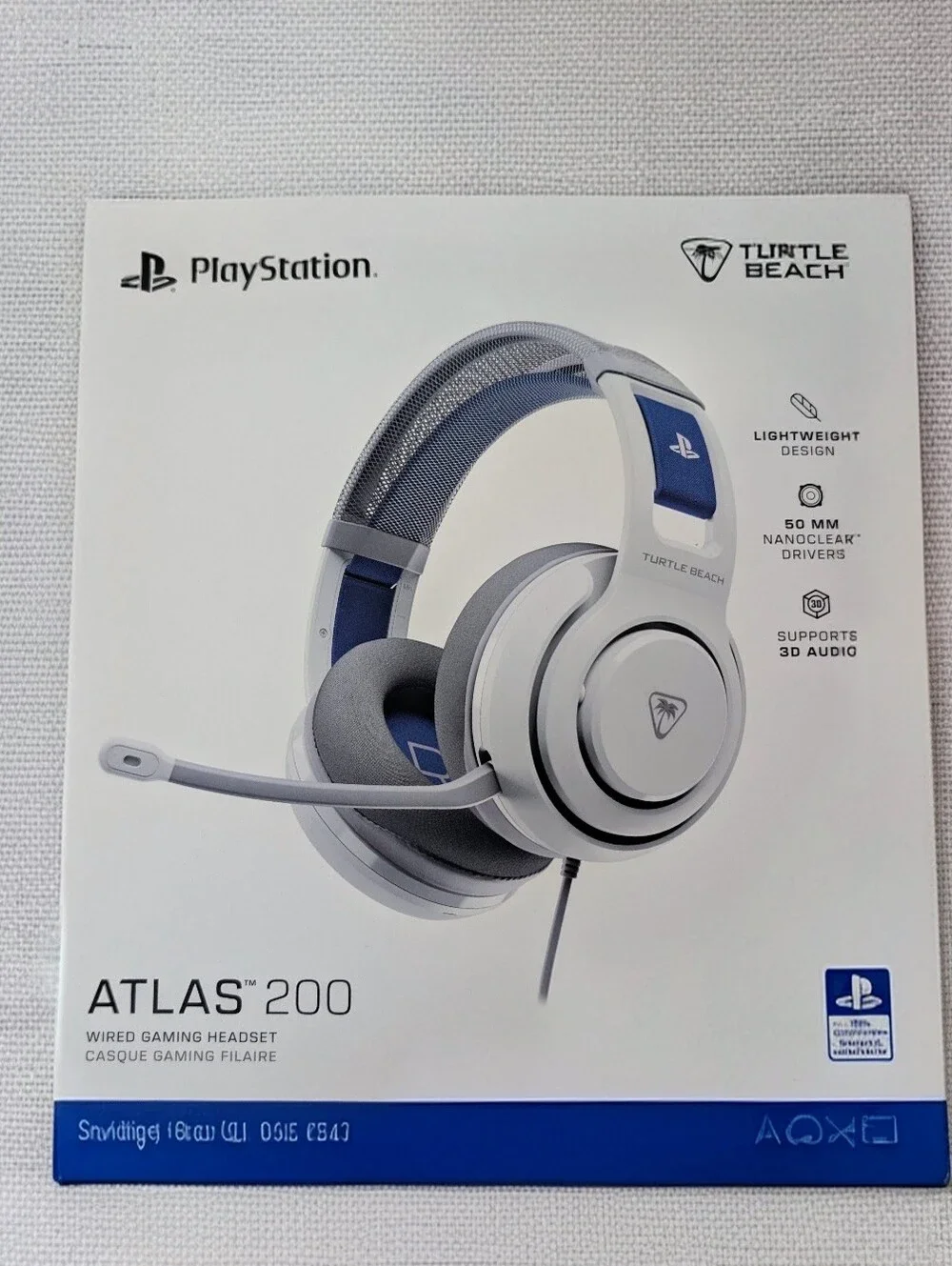 Turtle Beach Atlas 200 Wired Gaming Headset White & Blue (Official PlayStation)